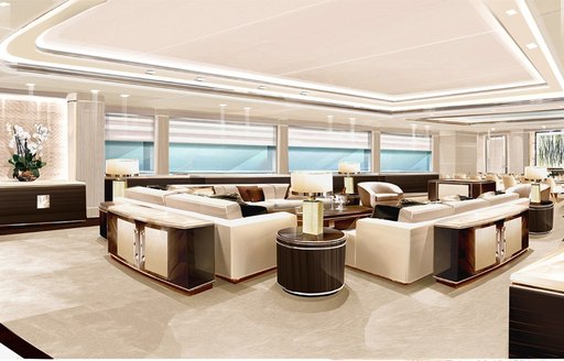 Superyacht O’Pari 3's main salon