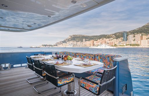 Charter yacht IRAMA exterior dining area