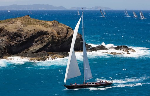 sailing yacht WHISPER competing in regatta