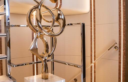 Charter yacht THE PEDDLER design details by staircase