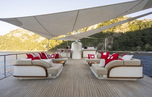 outdoor areas onboard alhambra motor yacht