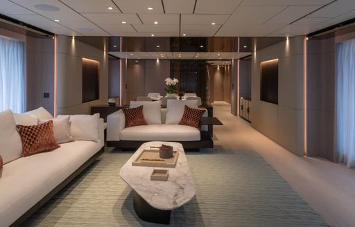Main salon onboard charter yacht CANOE CANOE