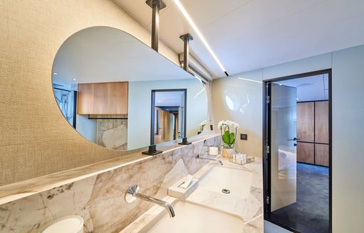 En suite facility onboard yacht rental MARALLURE