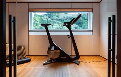 gym set up on superyacht rebeca