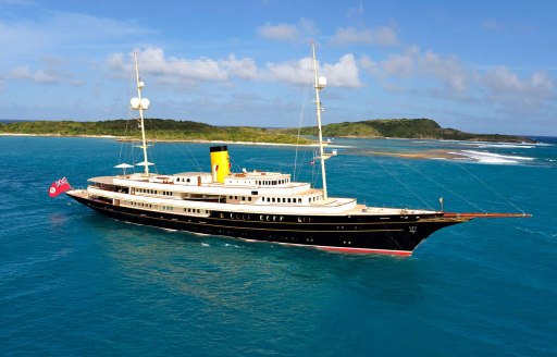 Charter yacht NERO at anchor