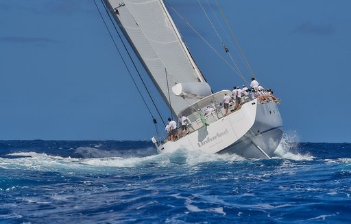 Yacht on the water at St Barths Bucket Regatta