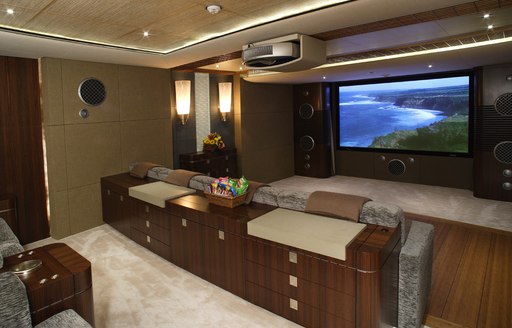 home cinema suite on superyacht wheels