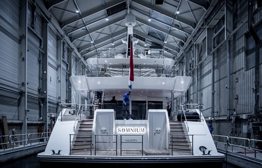 Luxury yacht SOMNIUM aft