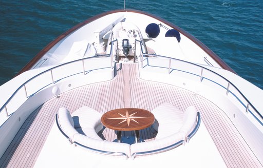 The foredeck of superyacht ALEXANDRA