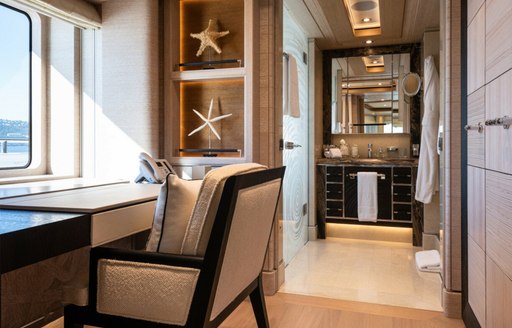 Private study in the master cabin onboard charter yacht STARBURST IV