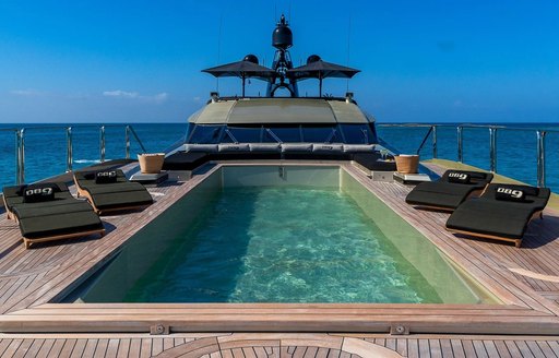 Swimming pool on board charter yacht DB9