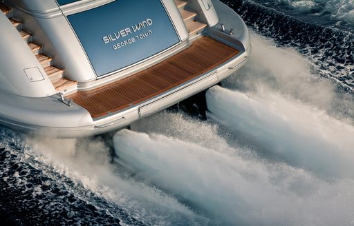 swim platform on board super yacht ‘Silver Wind’ when cruising in the Mediterranean