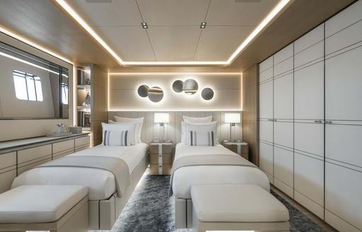 Charter yacht LASATA twin cabin with two single berths