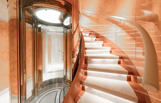Charter yacht AELIA interior staircase
