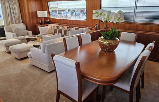 Charter yacht PACHA interior dining area