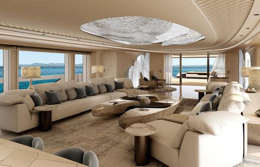 Superyacht charter O'CEANIS main salon rendering
