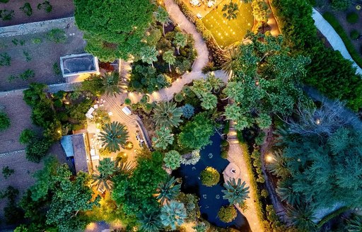 Jardins d'Alfàbia Mallorca aerial view
