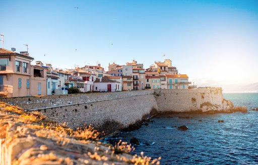 Sea next to the French city of Antibes