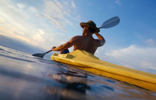 Man kayaks in Costa Rica waters