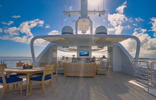 Charter yacht PISCES sun deck overview