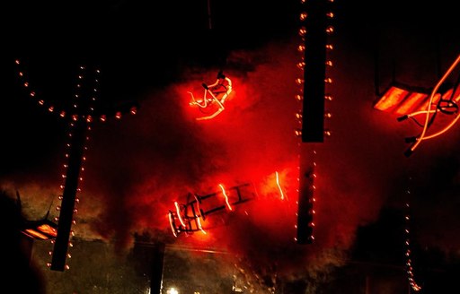 DC10 Circoloco Ibiza indoor lights lit red