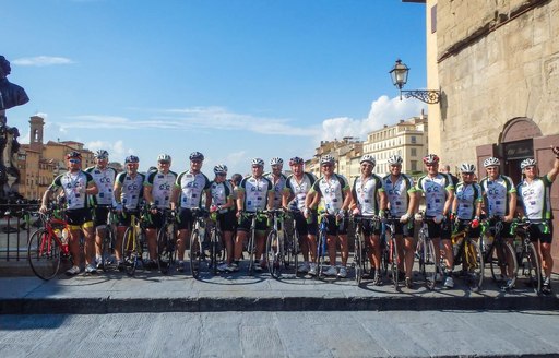 The team of riders on day 2 of the Cogs4Cancer cycle