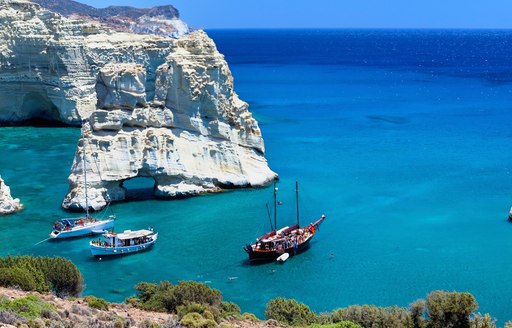 Yachts in Kieftiko Bay, Greece