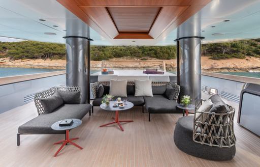 Charter yacht GECO exterior seating area