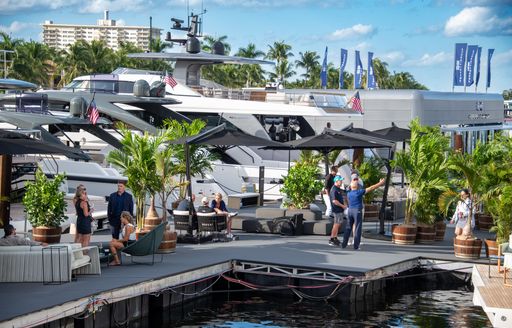 Fort Lauderdale International Boat Show (FLIBS) docks and yachts