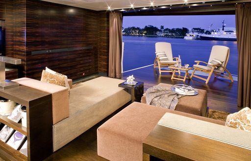 Extending balcony on board superyacht INCEPTION