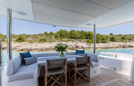 Luxury yacht charter ASCEND exterior seating area