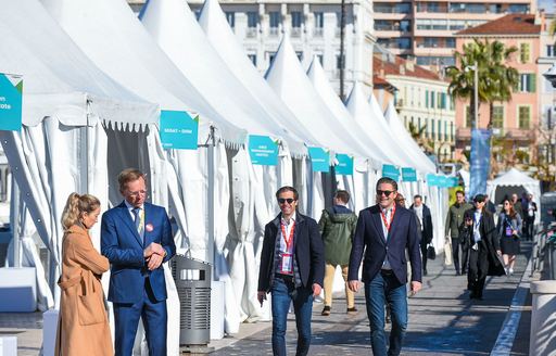 Exhibitor tents at MIPIM Cannes