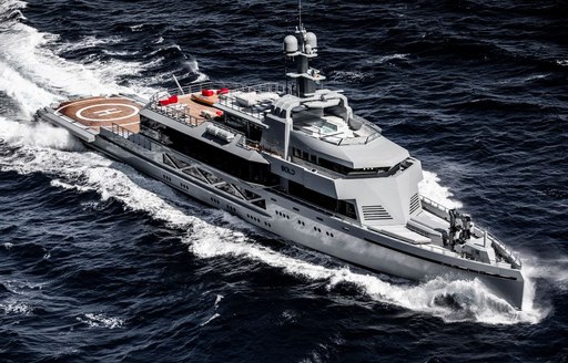 superyacht bold underway