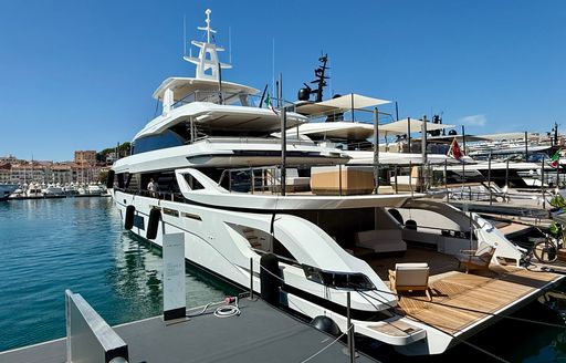 Luxury yacht charter berthed at Cannes Yachting Festival