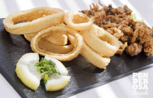 Deep-fried calamari at Ponderosa Beach restaurant, Mallorca