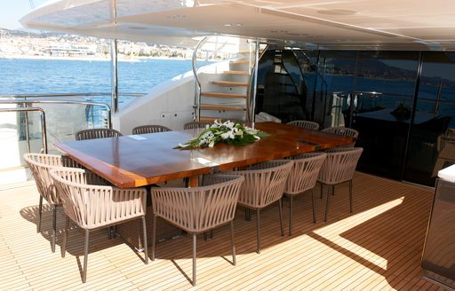 Charter yacht IMPERIAL PRINCESS BEATRICE alfresco dining setup