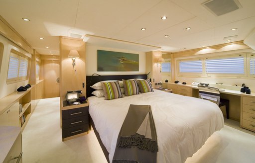 master suite on board superyacht SALU