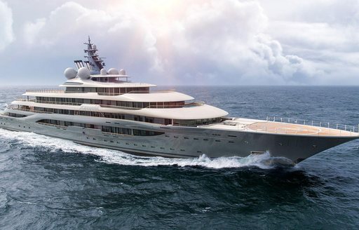 Megayacht Flying Fox underway