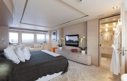 sumptuous master suite aboard luxury yacht G3 