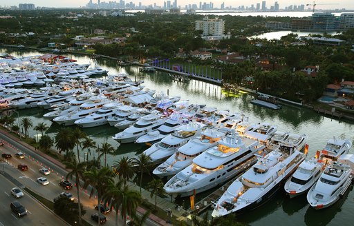 luxury yachts attending miami yacht show 