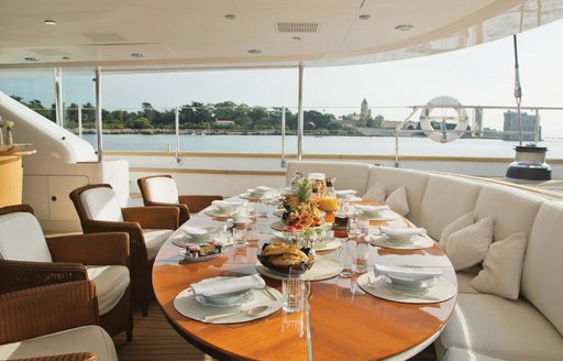 Alfresco dining on Below Deck sailing vessel, new Bravo TV series