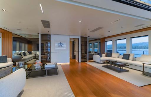 Interiors onboard charter yacht SPACE CAT