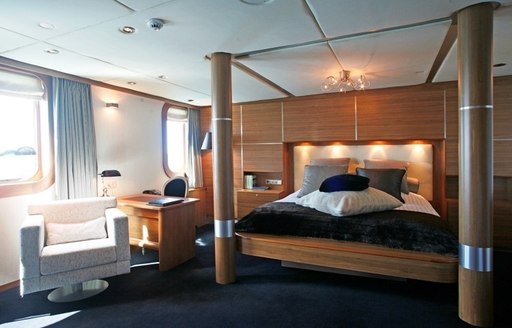 luxury motor yacht SHERAKHAN's master suite