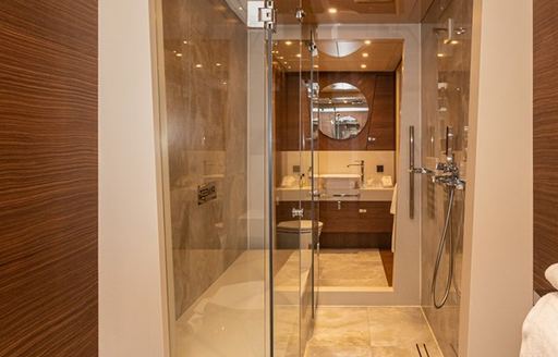 Ensuite facility with shower cubicle onboard charter yacht ZEEMAR