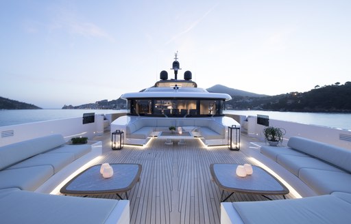 foredeck area on luxury yacht lady lena