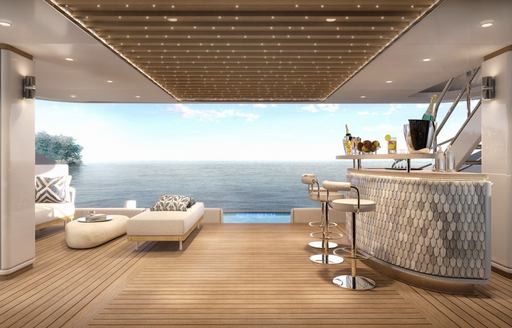 Superyacht charter INDIGO beach club interior