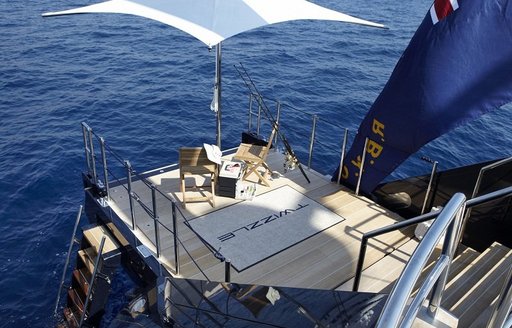 Extending swim platform on superyacht TWIZZLE