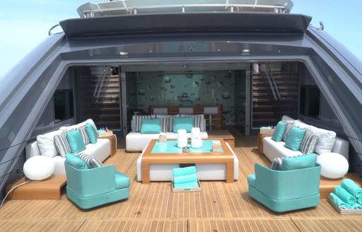 superyacht utopia iv beach club and swim platform