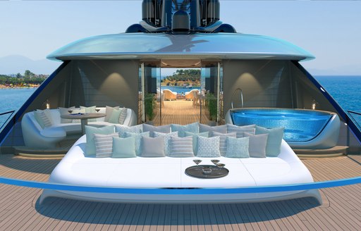 Sun deck on board charter yacht KENSHO