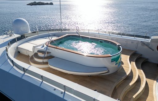 Deck Jacuzzi onboard charter yacht ALFA G
